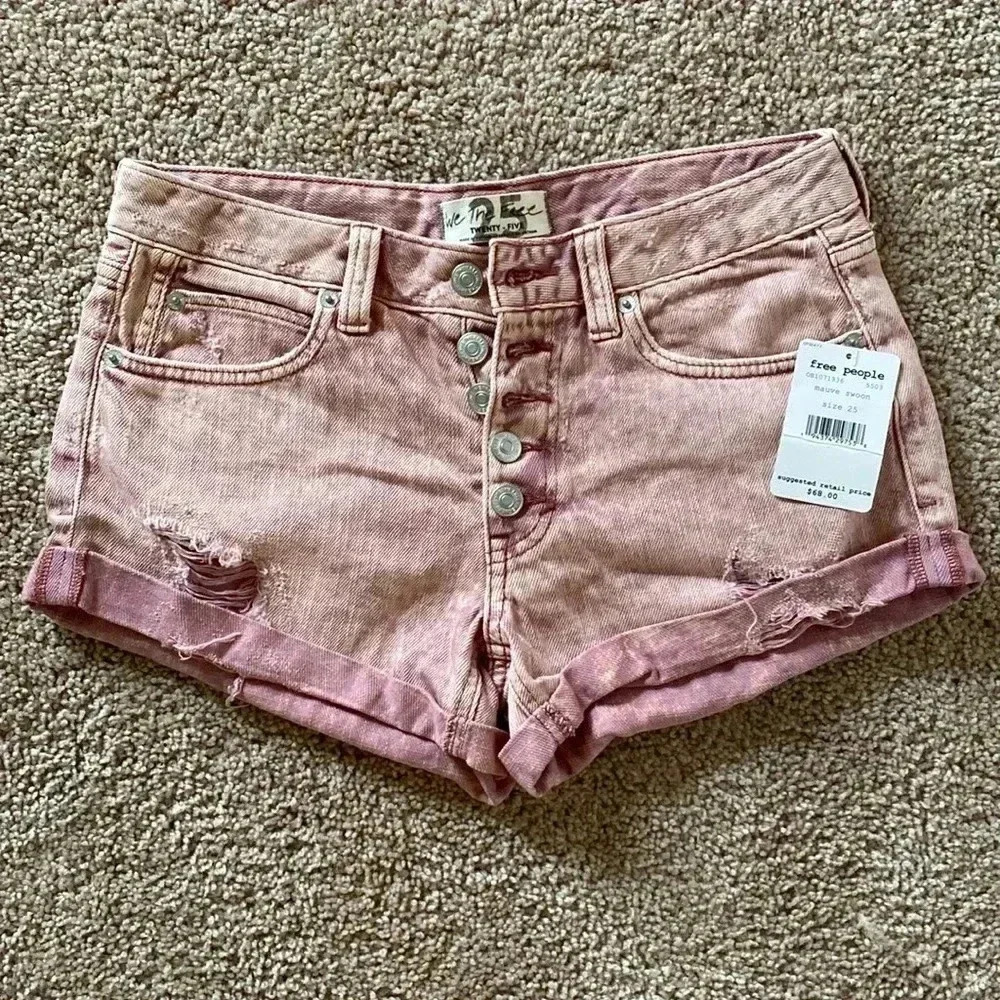 Free People Romeo Rolled Denim Cutoffs Shorts - Picture 5 of 8